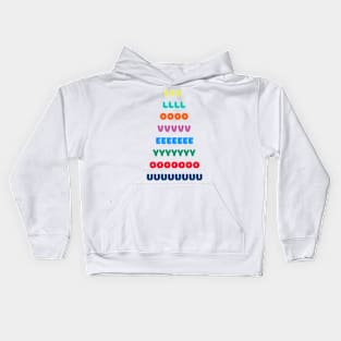 I LOVE YOU in colorful letters Kids Hoodie